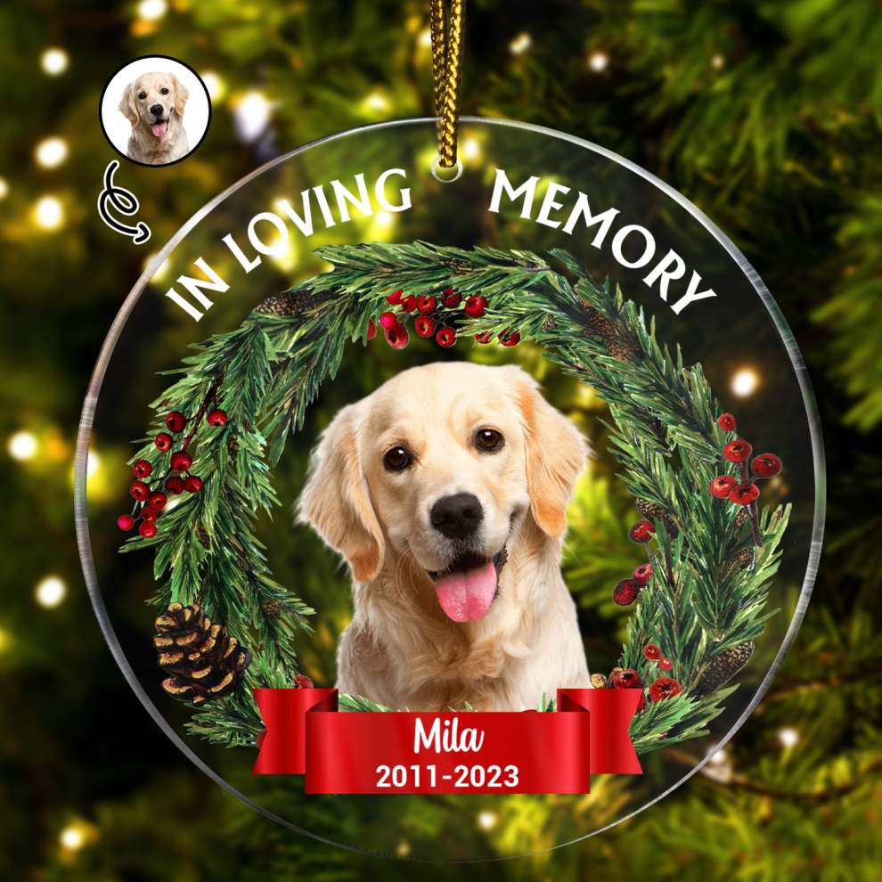 Custom Love Photo - Christmas, Memorial Gift, Personalized Round Acrylic Decoration