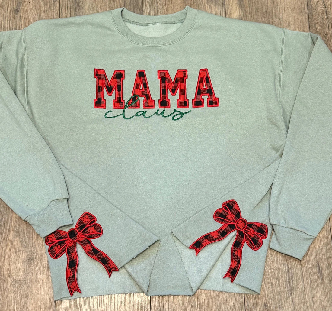 Mama Claus Side Bow Cut-Out Sweatshirt🎀