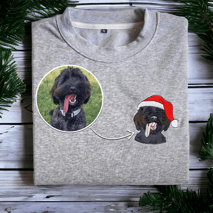 Dog Christmas Embroidered Sweatshirt