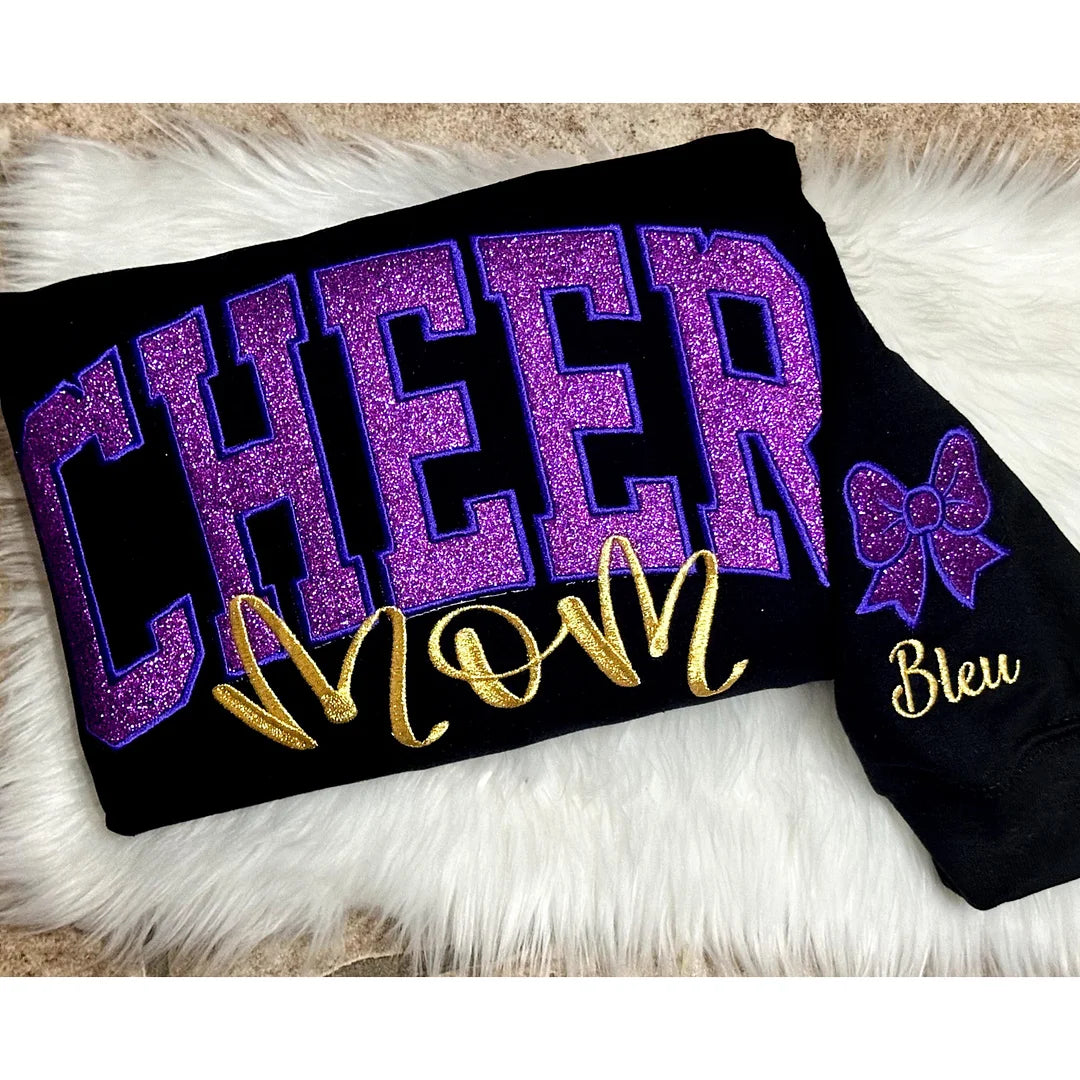 Personalized Cheerleading Bow Mama Sweatshirt