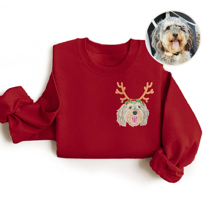 Dog Christmas Embroidered Sweatshirt