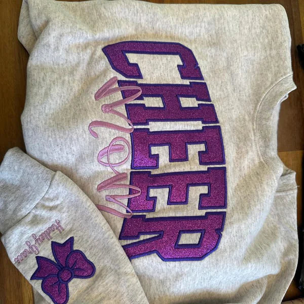 Personalized Cheerleading Bow Mama Sweatshirt