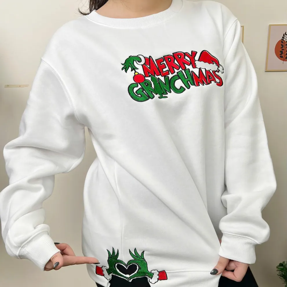 Trendy Merry Christmas Grinchmas Sweatshirt