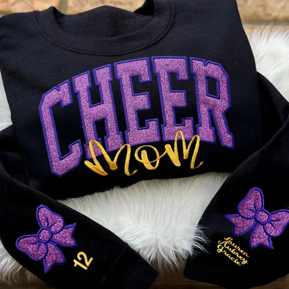 Personalized Cheerleading Bow Mama Sweatshirt