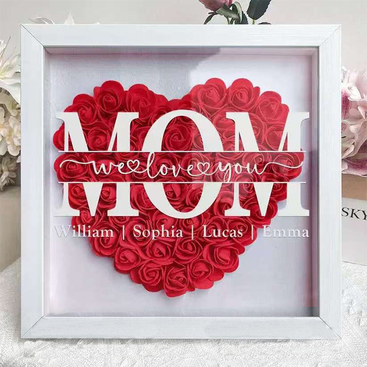 NANA We Love You - Personalized Flower Shadow Box - Best Gift for Granny, Mama