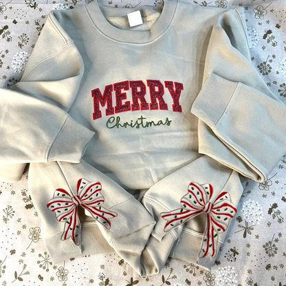 Cute Side Bow Custom Embroidered Crewneck