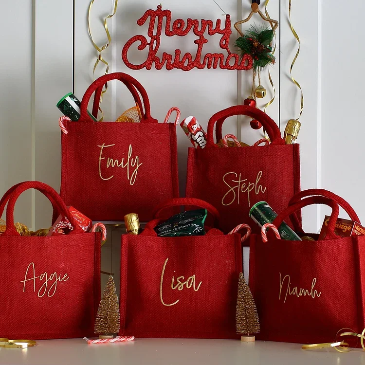 Personalized Embroidered Christmas Gift Bag