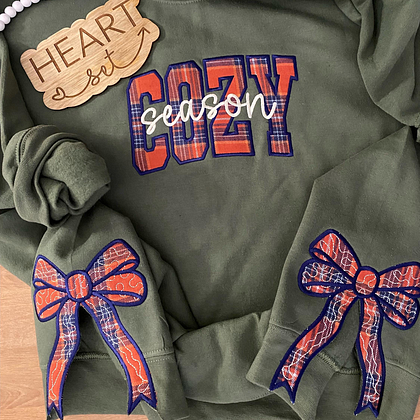 Cozy Season Side Bow | Plaid Fall Pullover Sweater Hoodie