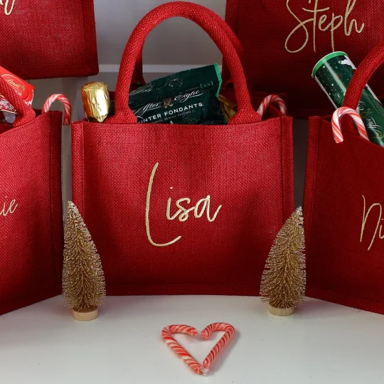 Personalized Embroidered Christmas Gift Bag