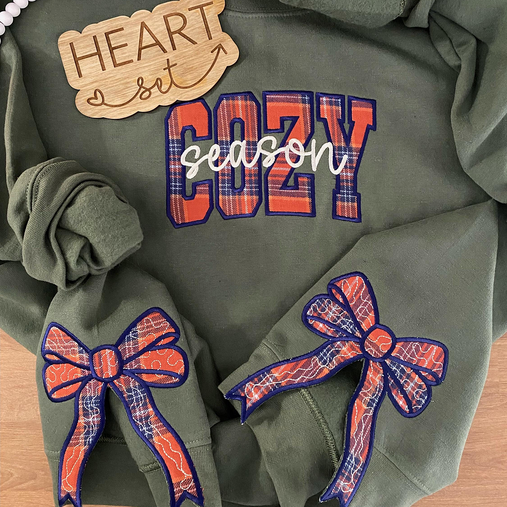 Cozy Season Side Bow | Plaid Fall Pullover Sweater Hoodie