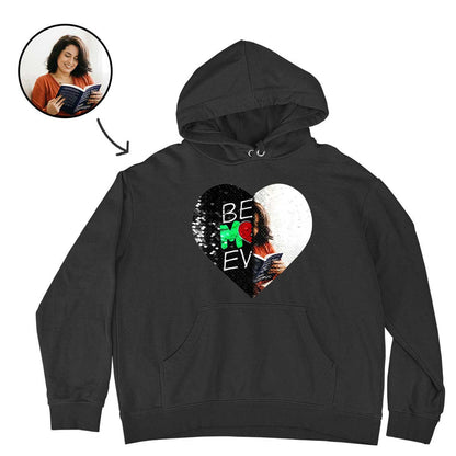 Custom Best Mom Ever Flip Sequin Hoodie (Double Print)