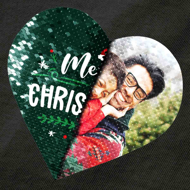 Custom Christmas Flip Sequin Hoodie (Double Print)