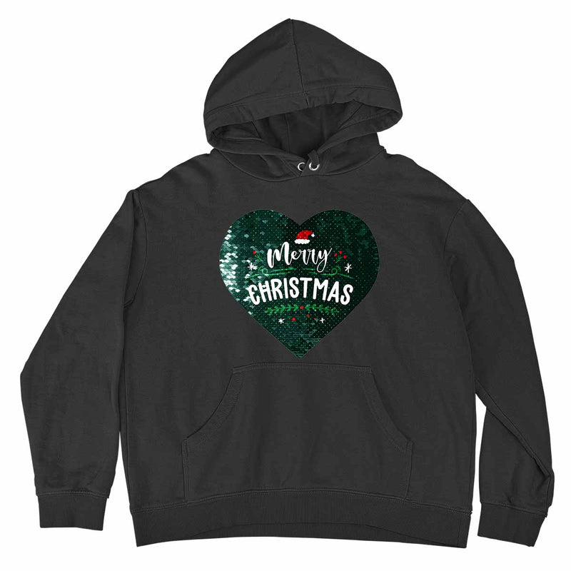 Custom Christmas Flip Sequin Hoodie (Double Print)