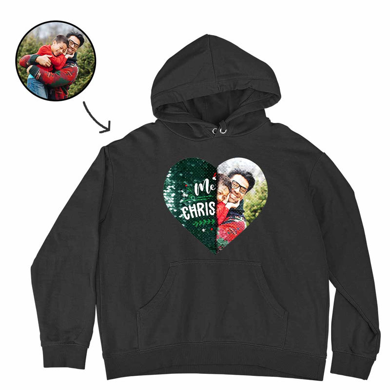 Custom Christmas Flip Sequin Hoodie (Double Print)