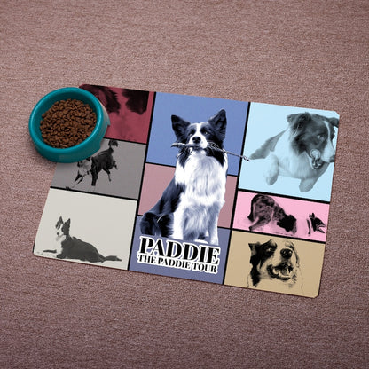 Custom Dog Era Tour Placemats, Pet Feeding Mat, Personalized Pet Bowl Mat