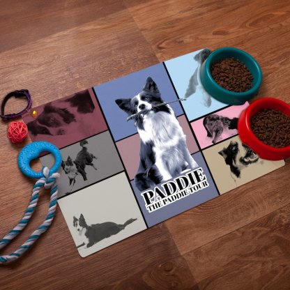 Custom Dog Era Tour Placemats, Pet Feeding Mat, Personalized Pet Bowl Mat