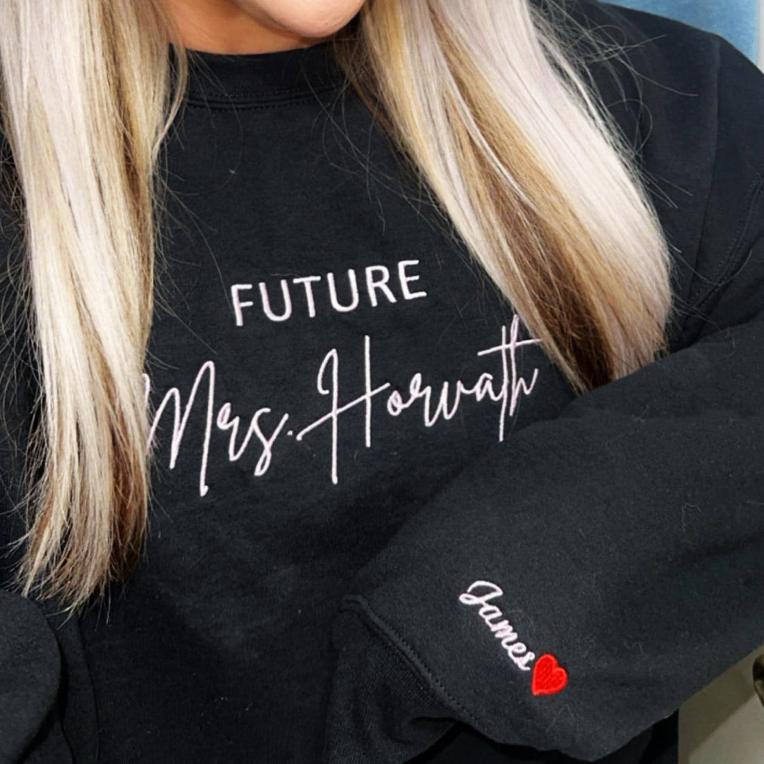 Custom Embroidered Future Mrs Sweatshirt Hoodie, Engagement Gifts for Bride