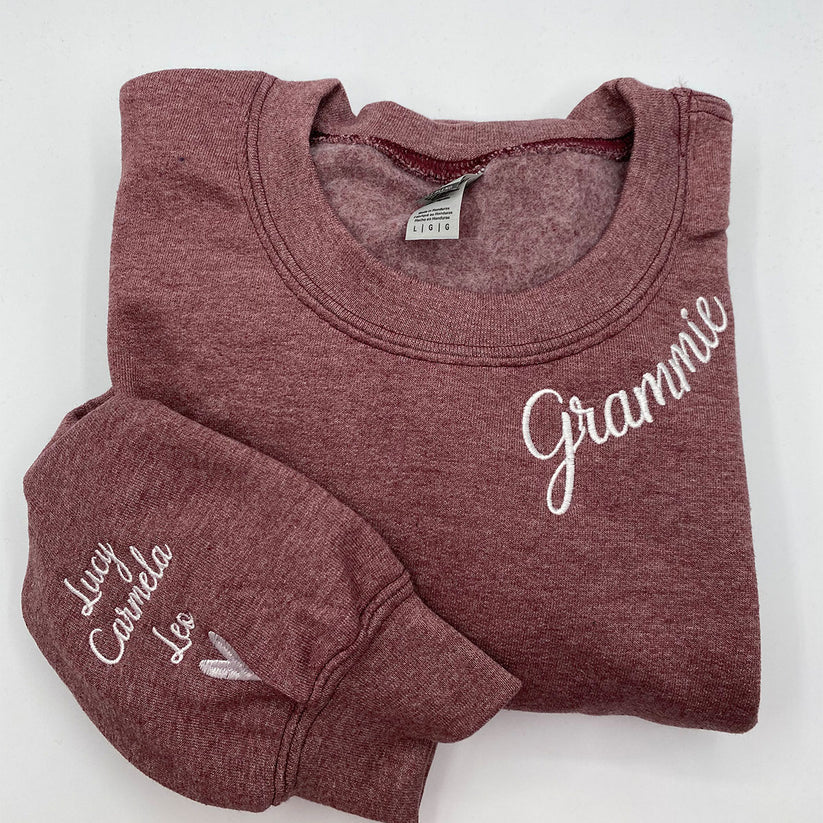 Custom Embroidered Grammie Sweatshirt Unique Gift for Grandma