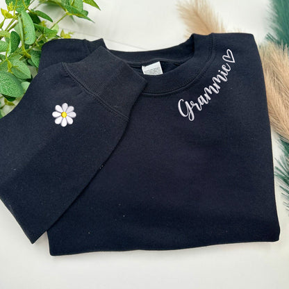 Custom Embroidered Grammie Sweatshirt Unique Gift for Grandma