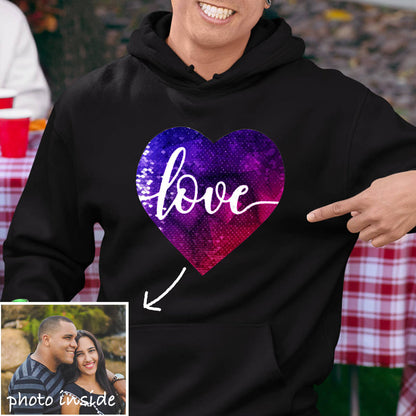 Custom Love Flip Sequin Hoodie (Double Print)