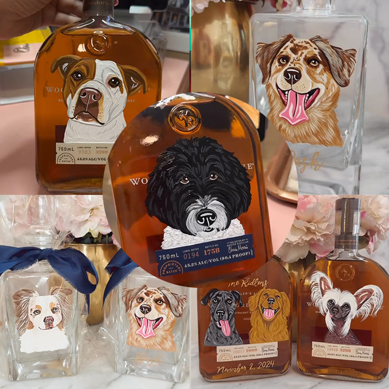 Custom Whiskey Bottles with Pet Portraits