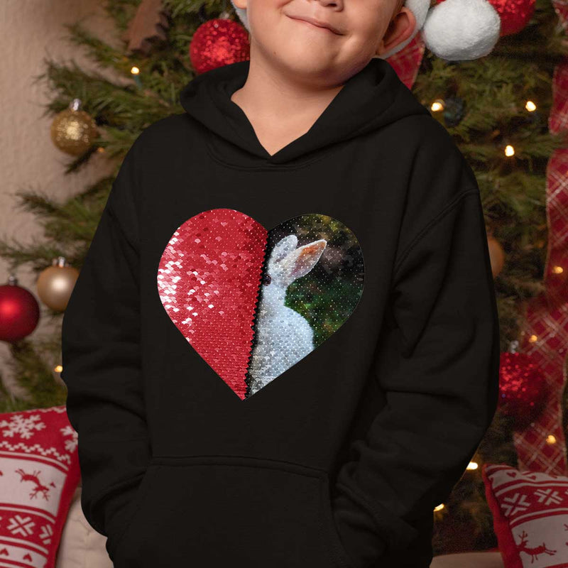 Kids Custom Flip Sequin Hoodie(Heart)