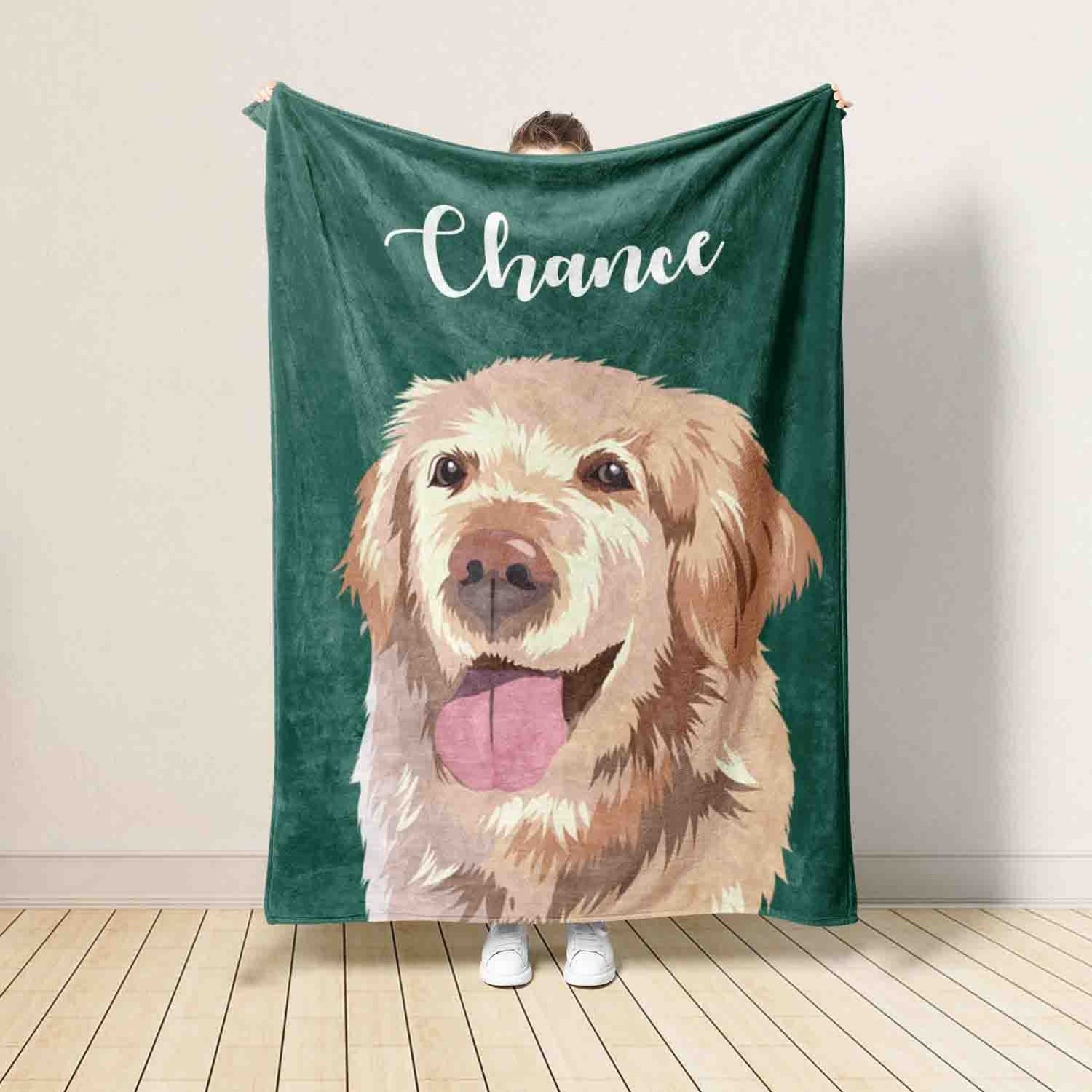 Personalized Dog Face Photo Blanket, Custom Pet Christmas Blanket, Gift For Pet Lover