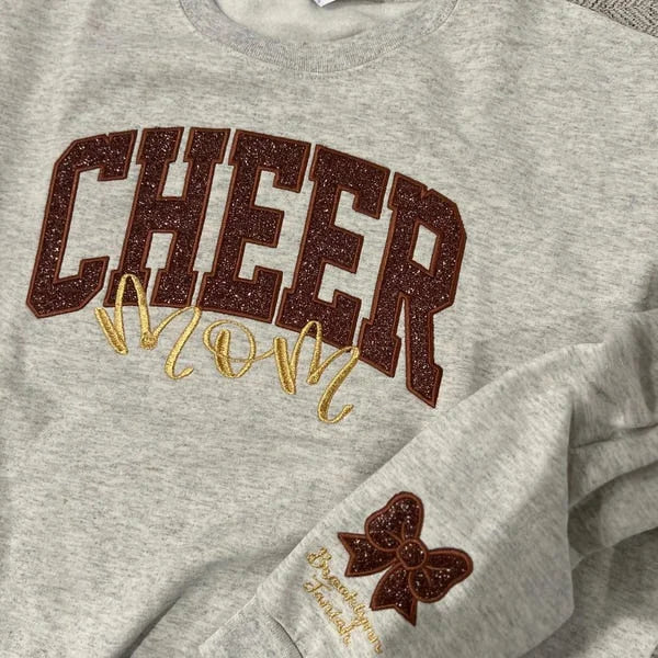 Personalized Cheerleading Bow Mama Sweatshirt