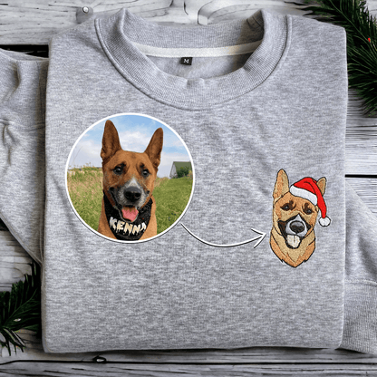 Dog Christmas Embroidered Sweatshirt