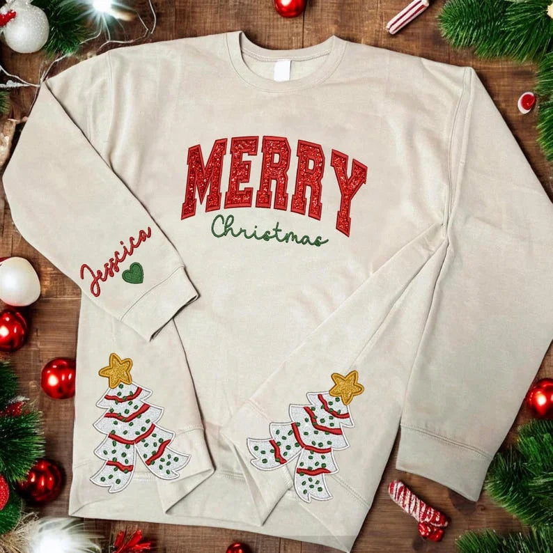 Custom Trendy Side Christmas Tree Sweatshirt