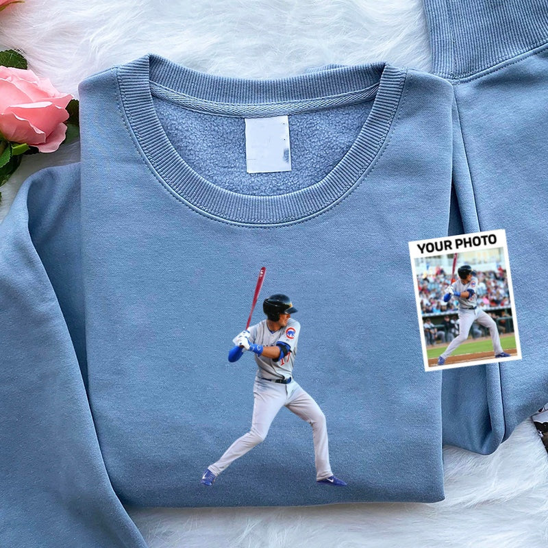 Custom Print Baseball Picture  Sweatshirt