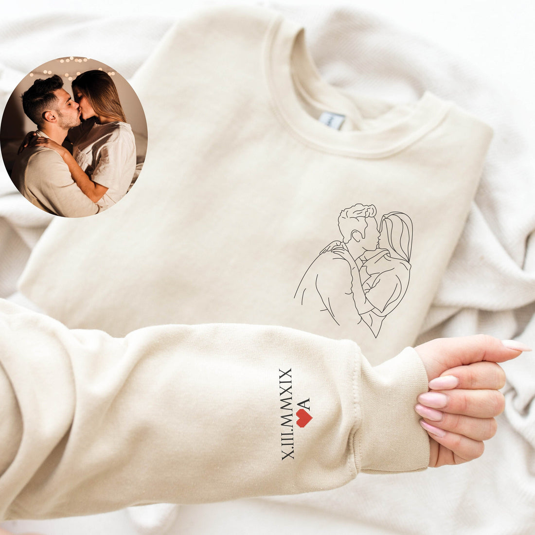 Custom Portrait from Photo Sweatshirt, Custom Couple Portrait, Personalized Gift