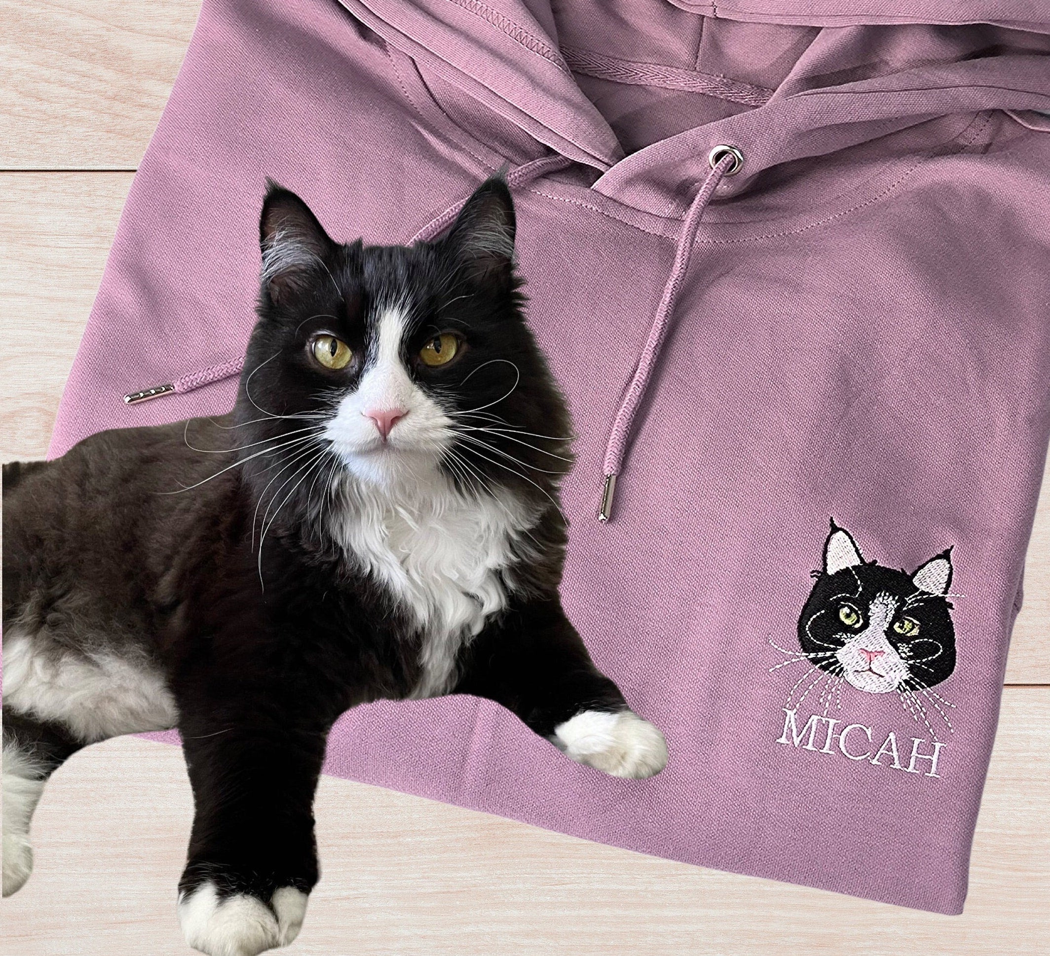 Custom Pet Hoodie Personalized Pet Sweatshirt with Embroidered Pet Face