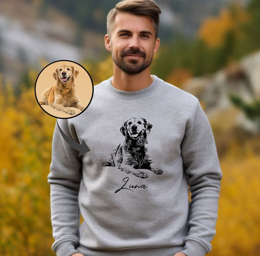 Custom Pet Photo Sweatshirt, Dog Dad Mom Sweatshirt,Personalized Pet Photo Gifts