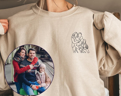 Custom Portrait from Photo Sweatshirt, Custom Couple Portrait, Personalized Gift