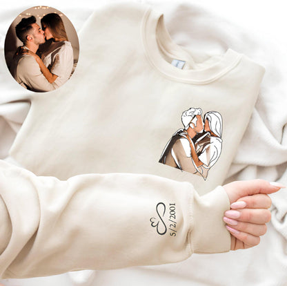 Custom Portrait from Photo Sweatshirt, Custom Couple Portrait, Personalized Gift