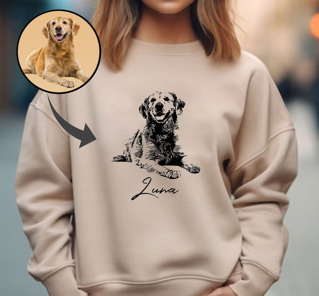 Custom Pet Photo Sweatshirt, Dog Dad Mom Sweatshirt,Personalized Pet Photo Gifts