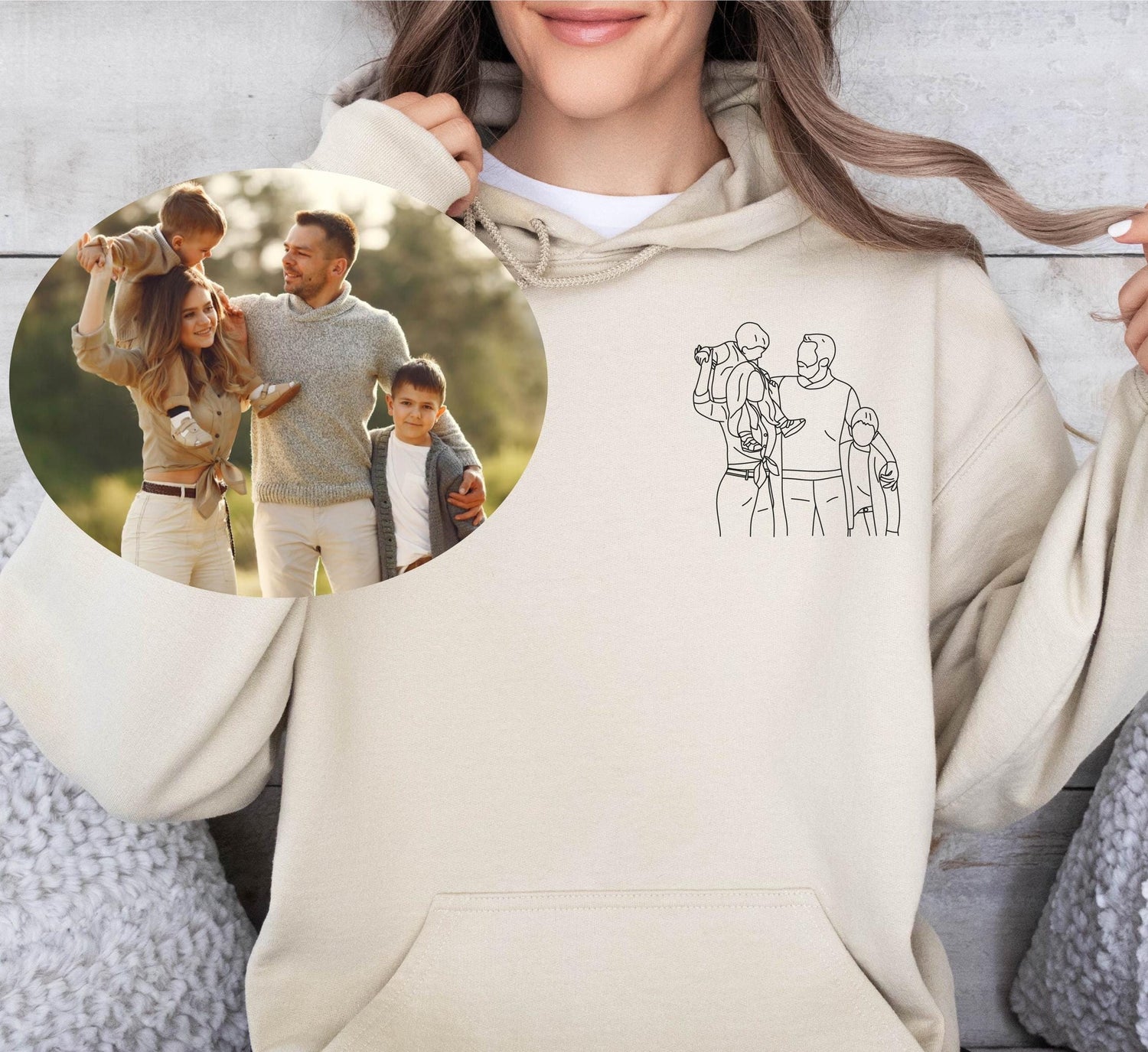 Custom Portrait from Photo Sweatshirt, Custom Couple Portrait, Personalized Gift